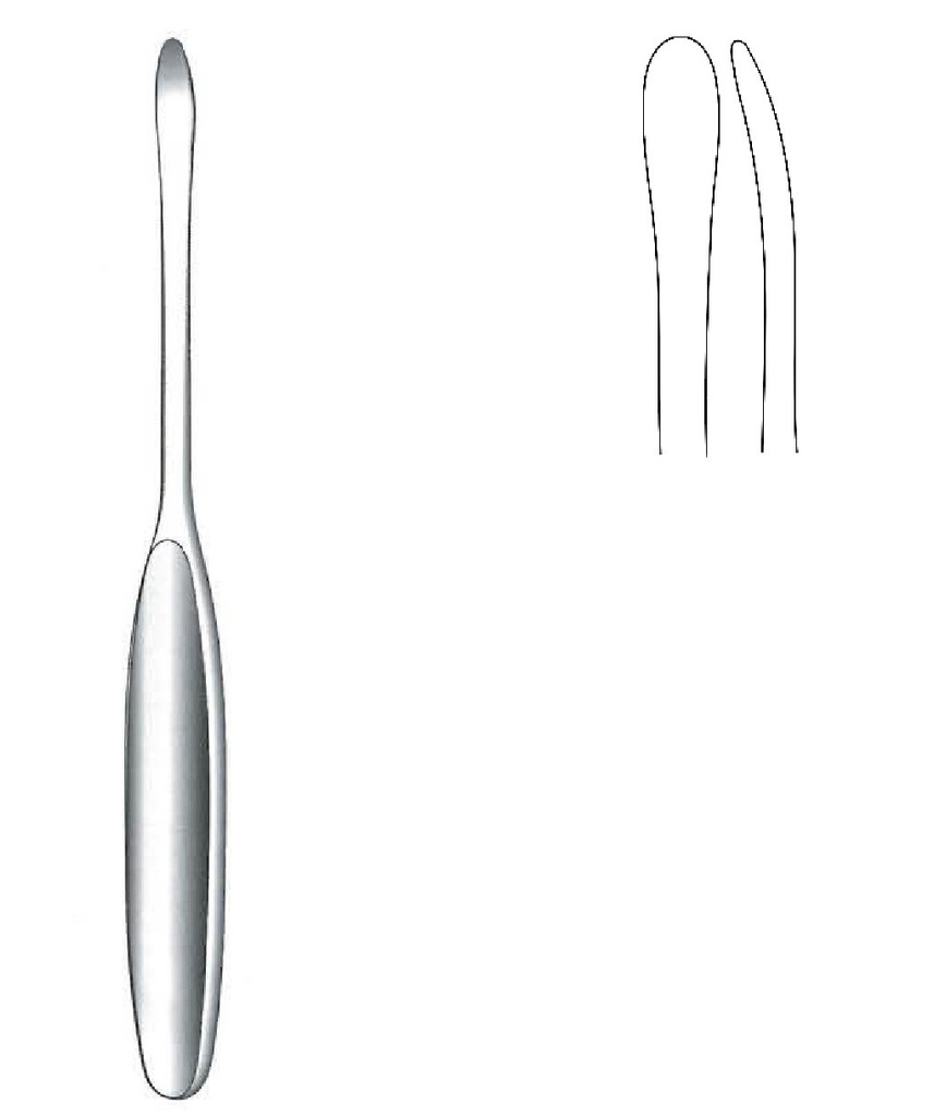 Elevador para periostio Langenbeck, ancho = 7 mm - longitud = 17 cm / 6-3/4"