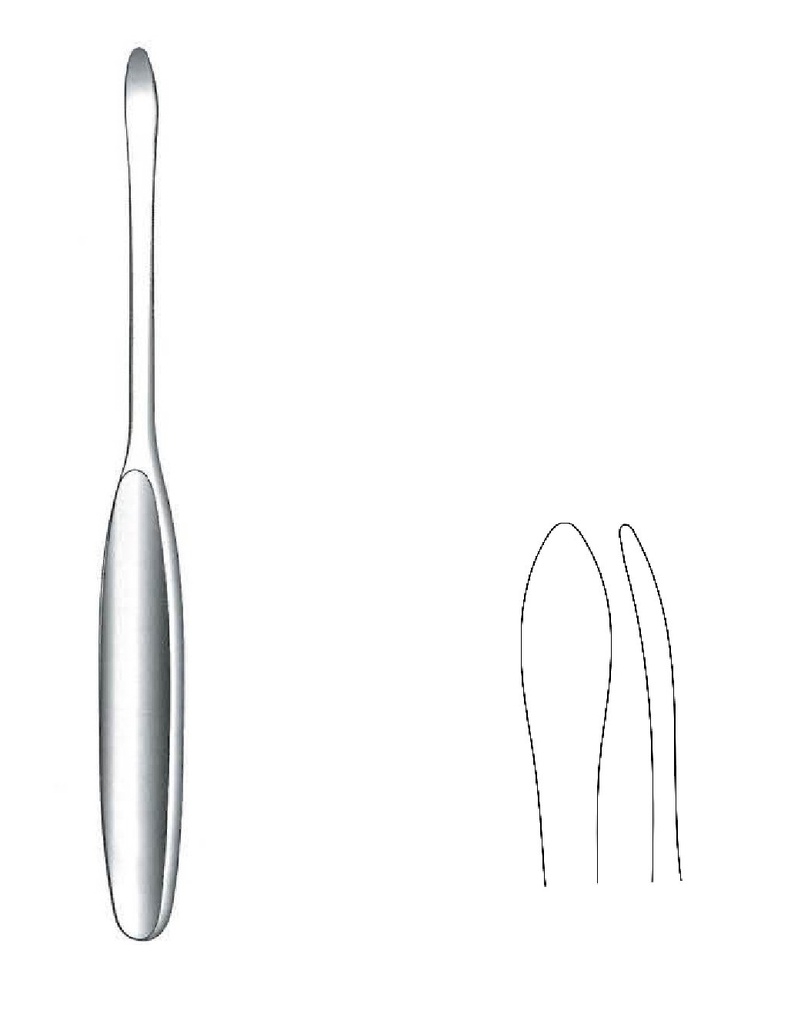 Elevador para periostio Langenbeck, ancho = 10 mm - longitud = 20 cm / 8"