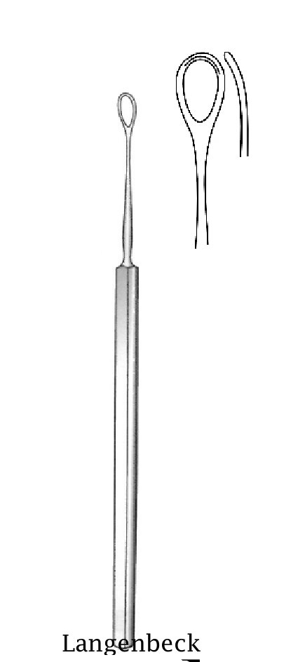 Cureta para oído Langenbeck, desafilado