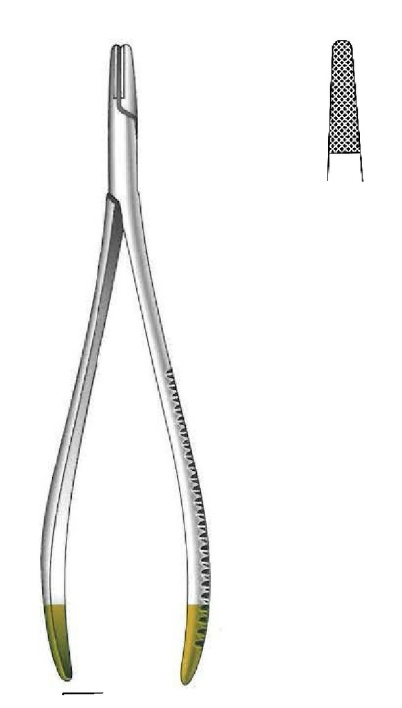 Porta agujas Langenbeck, TC Gold - longitud = 18 cm / 7"