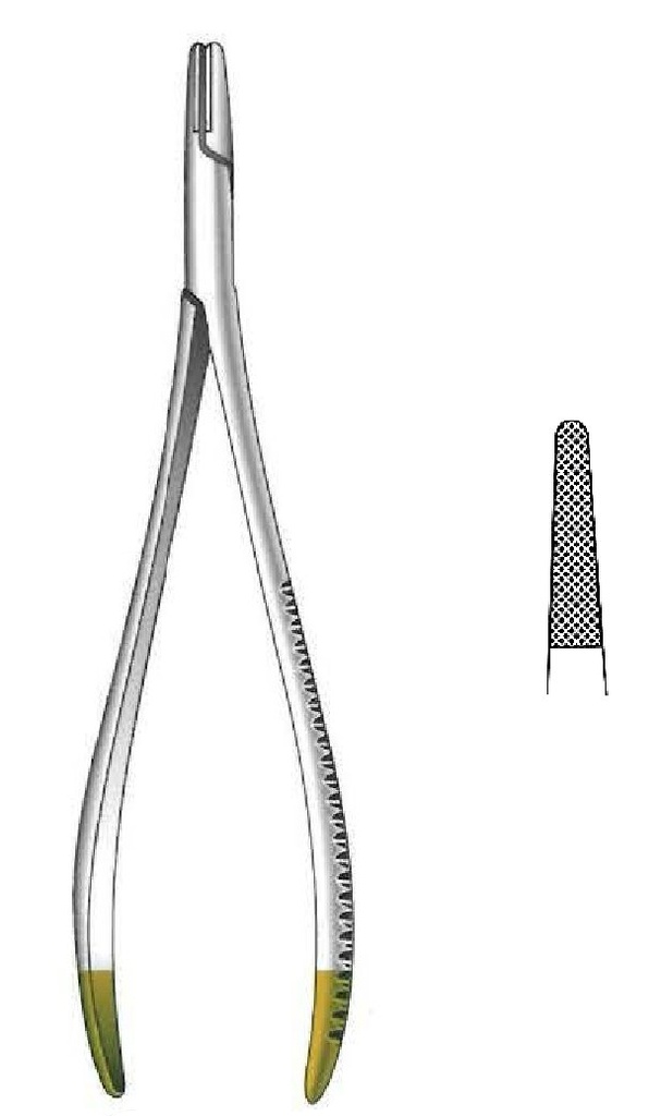 Langenbeck Needle Holder, TC Gold - length = 20 cm / 8"