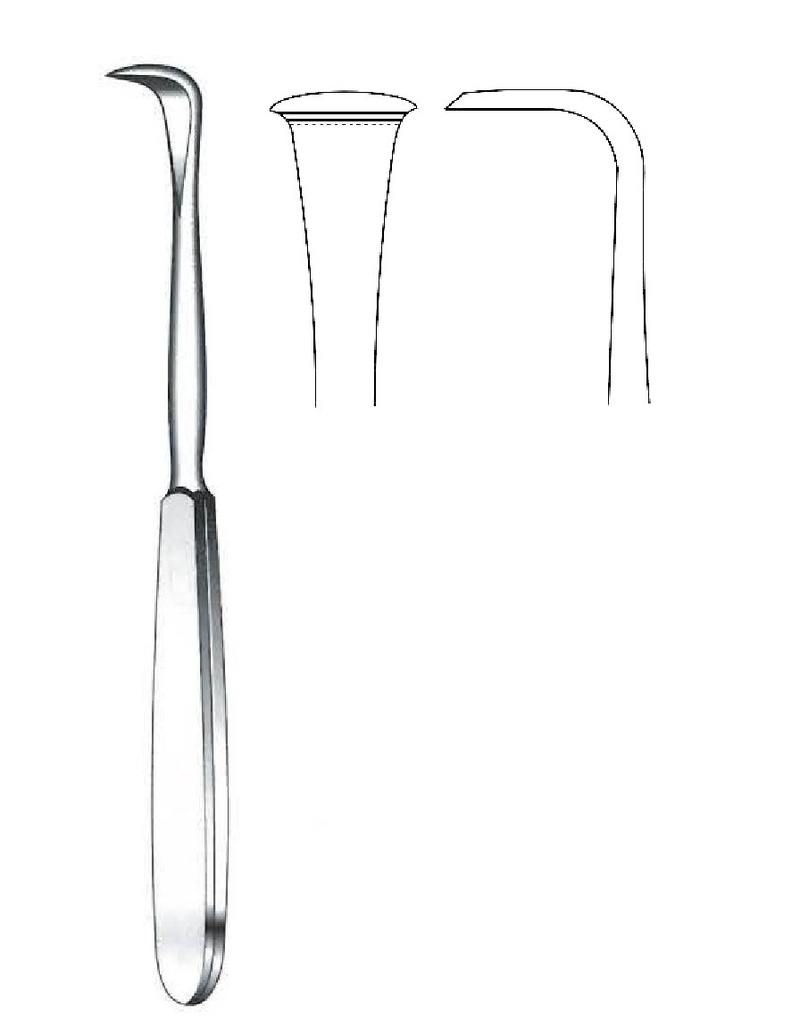 Periostótomo Langenbeck, angulado - longitud = 18 cm / 7"