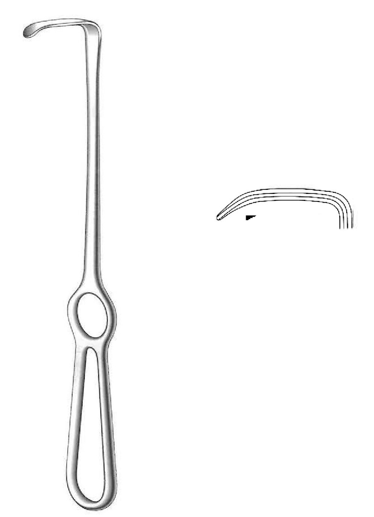 Langenbeck Retractor, blade = 30 x 16 mm - length = 21 cm / 8-1/4"
