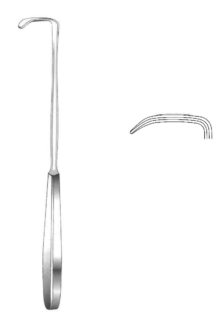 Langenbeck Retractor, blade = 30 x 16 mm - length = 22 cm / 8-1/2"