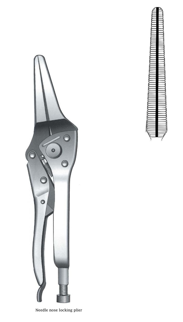 Needle tip lock pliers - length = 30 cm / 12 "