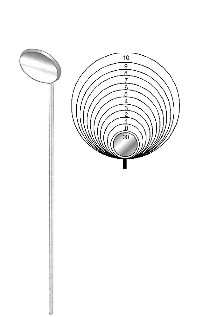 Espejo laríngeo sin mango, diámetro = 16 mm