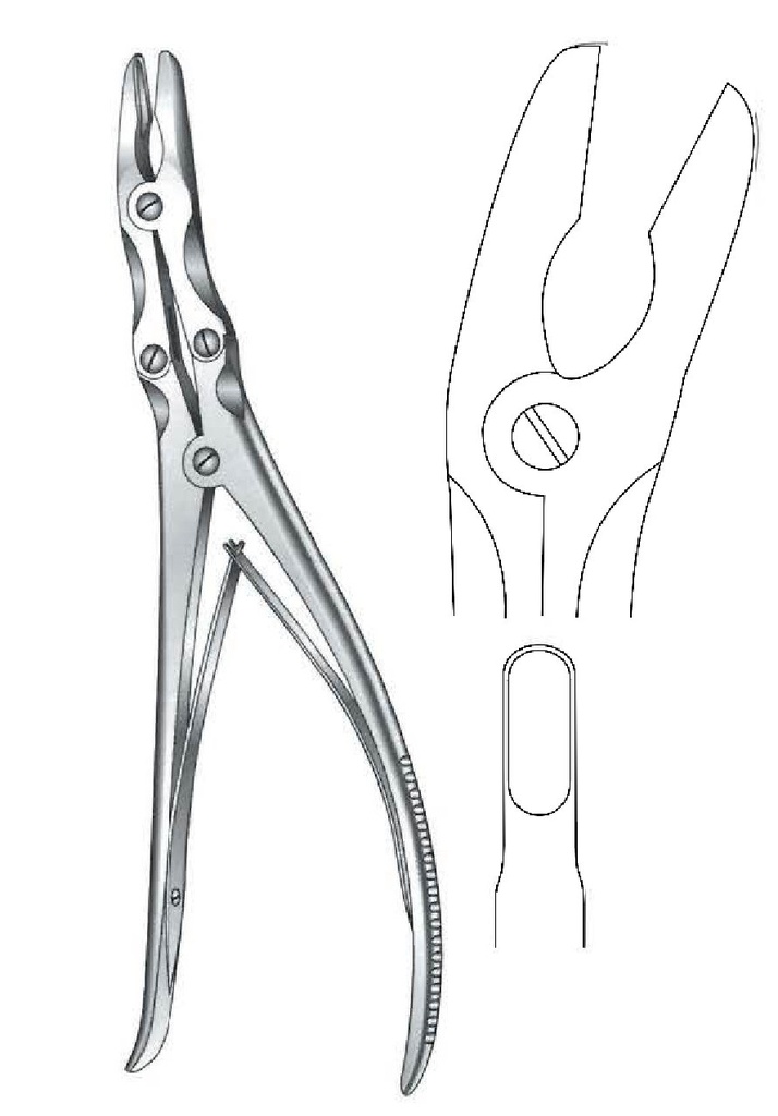Gower clamp for Leksell-Stille bones, tip = 6 x 16 mm