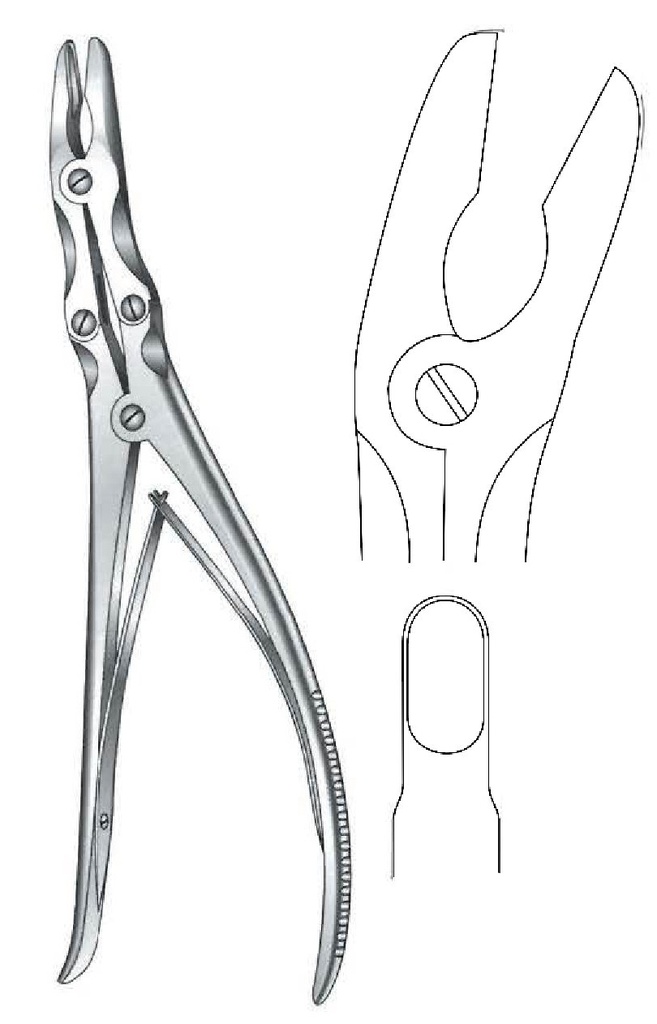 Gower clamp for Leksell-Stille bones, tip = 8 x 16 mm