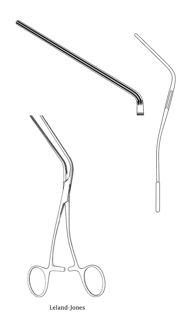Peripheral vascular clamp of Lealand -Jones - length = 18 cm / 7 "
