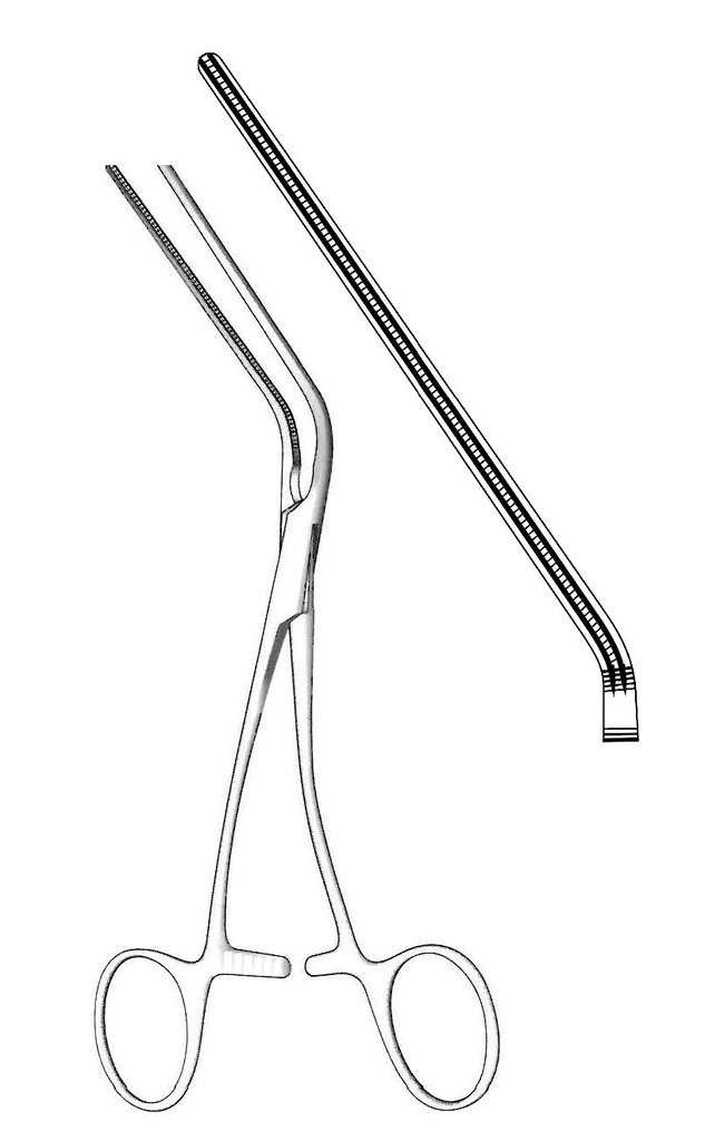 Peripheral vascular clamp of Lealand-Jones-length = 19 cm / 7-1 / 2 "