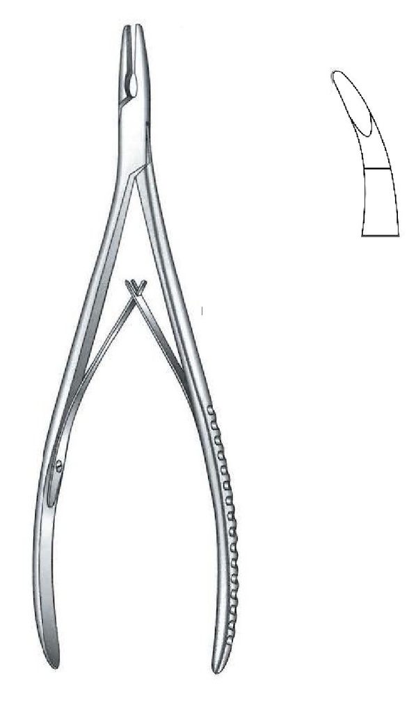 Gouge clamp for lempert bones, curve - length = 16 cm / 6-1 / 4 "