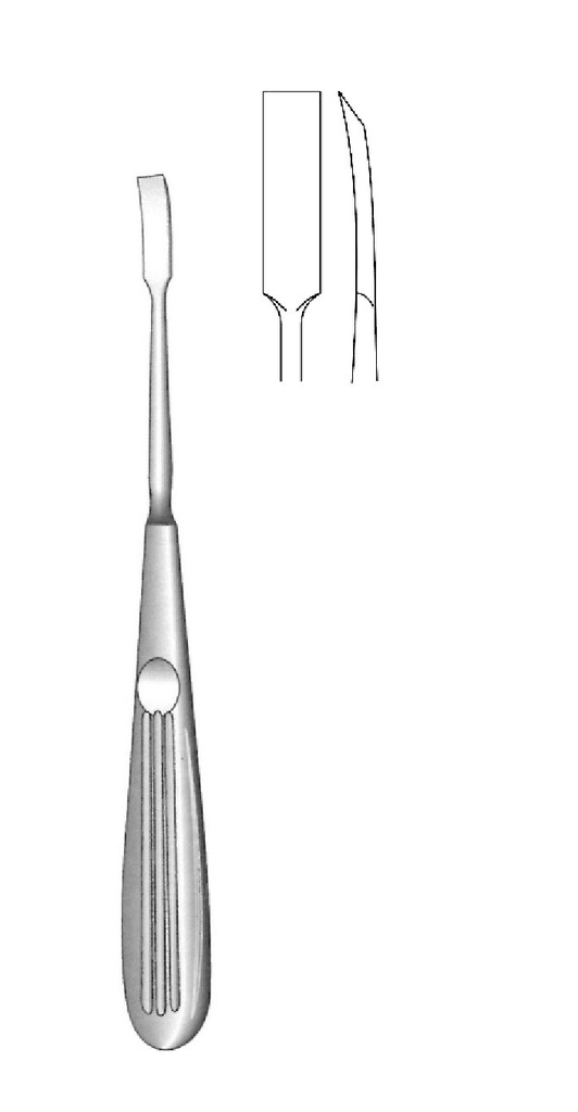 Elevador para periostio Lempert, punta = 6 mm - longitud = 18 cm / 7"