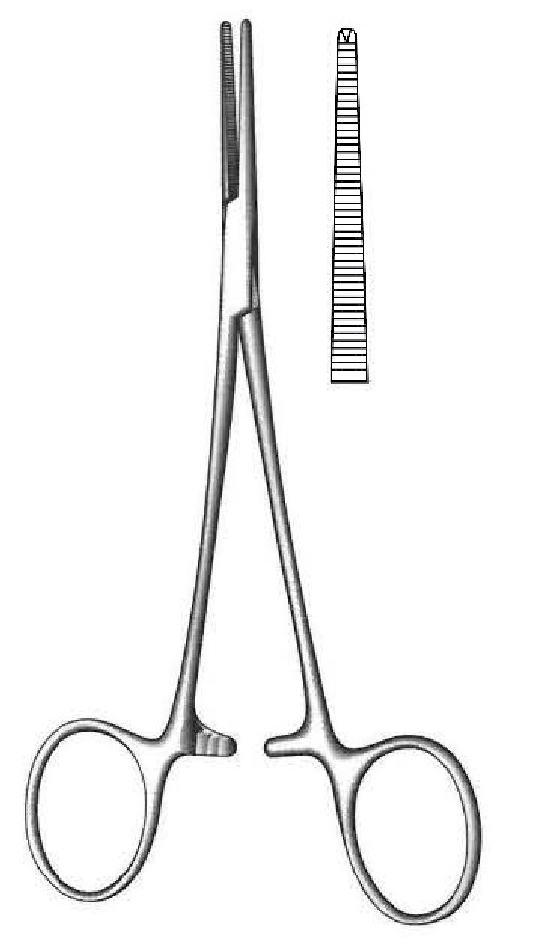Pinza para arteria Leriche, recta, dientes = 1:2