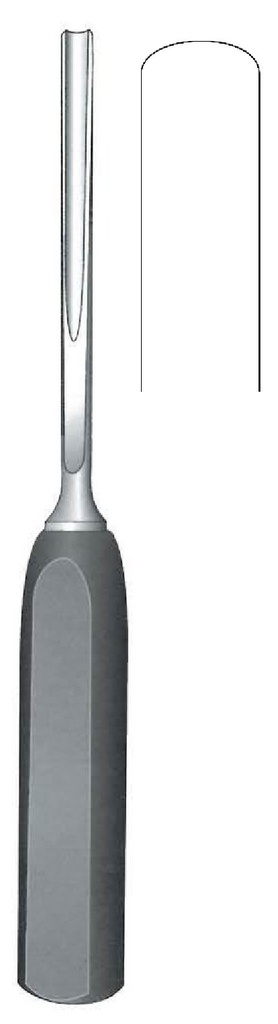 Lexer bone gouge with ferrozell handle, straight, wide = 15 mm