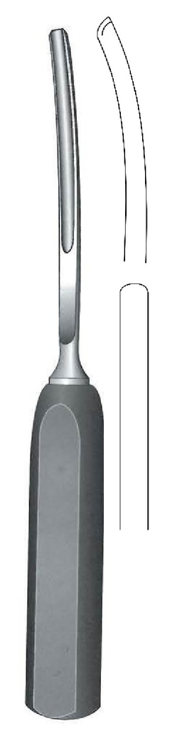 Gubia para hueso Lexer con mango de ferrozell, curvada, ancho = 5 mm