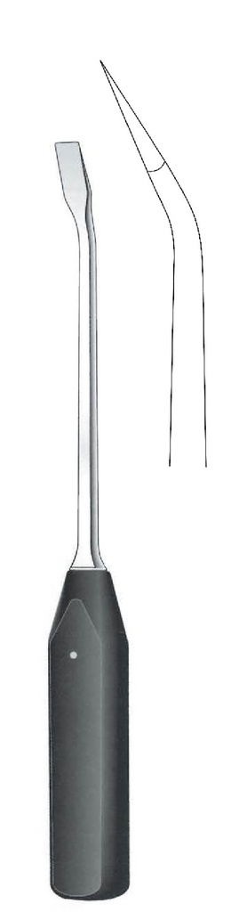 Osteótomo para hueso Lexer con mango de ferrozell, ancho = 15 mm, angulada