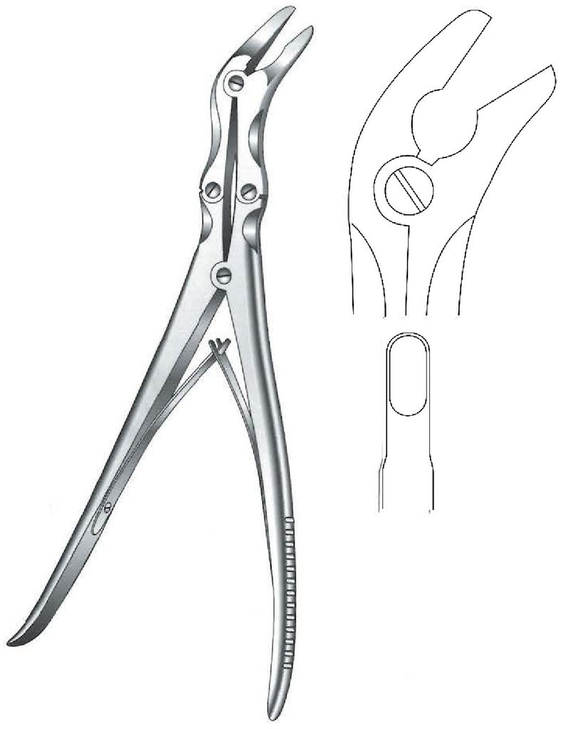 Gower clamp for Leksell bone, tip = 6 x 13 mm