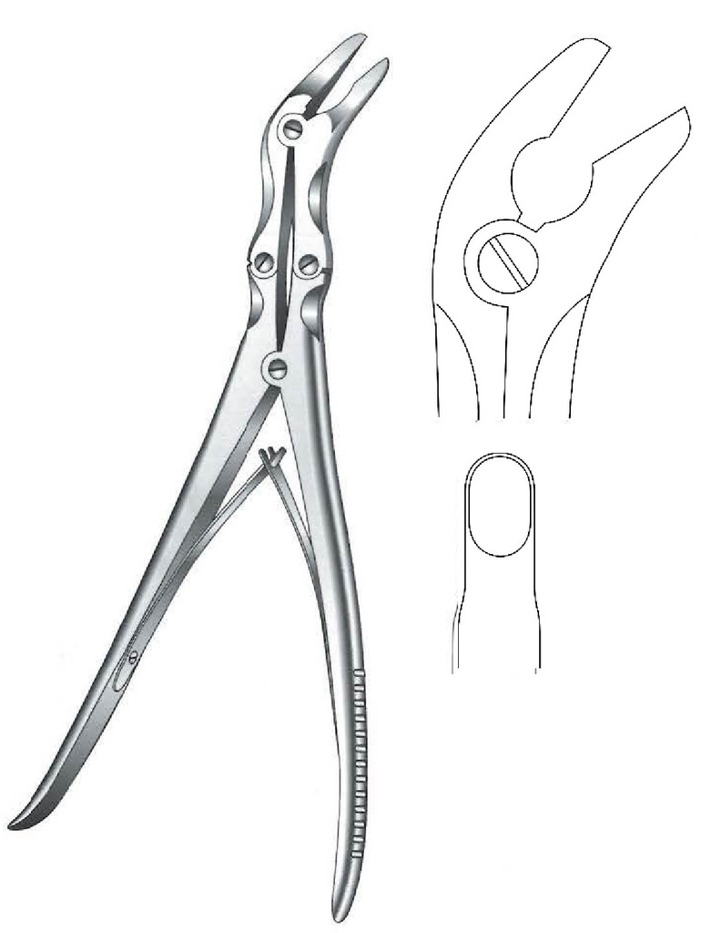 Pinza gubia para hueso Leksell, punta = 8 x 13 mm