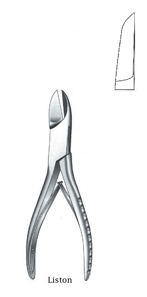 Cutting clamp Liston bone, straight - length = 14 cm / 5- 1/2 "
