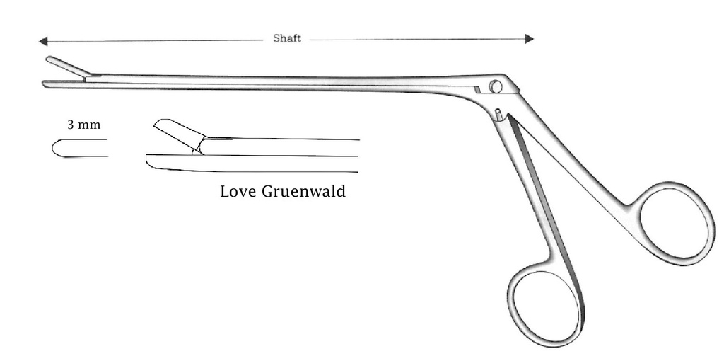 Pinza para laminectomía Love-Gruenwald, recta - longitud = 18 cm