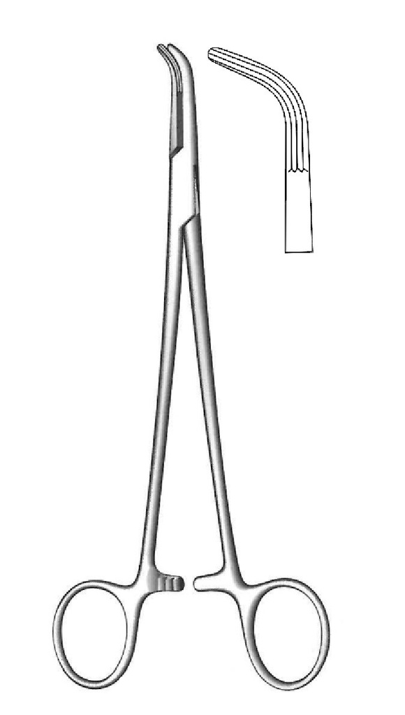 Pinza para conducto biliar Lower, curvada