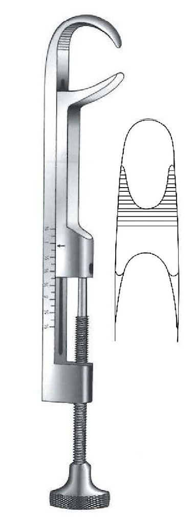 Lowman bone fastening clamp - length = 20 cm / 8 "