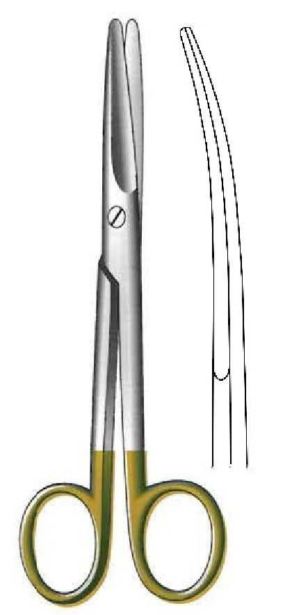 Tijera para disección Mayo, curva, TC Gold - longitud = 23 cm / 9"