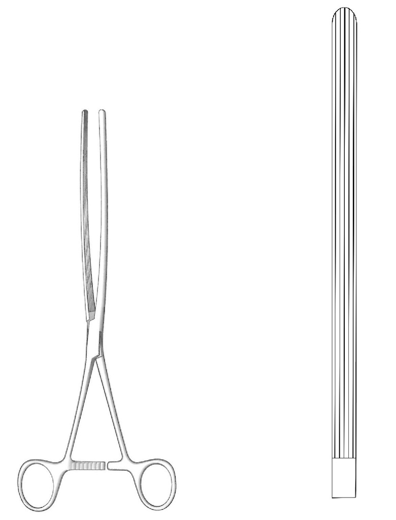 May-over intestinal clamp, straight