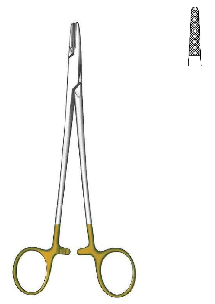 Mayo-Hegar Needle Holder, TC Gold - length = 16 cm / 6-1/4"