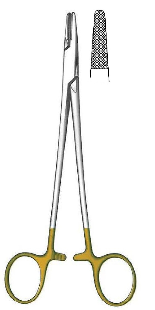 Porta agujas Mayo-Hegar, TC Gold - longitud = 35 cm / 14"