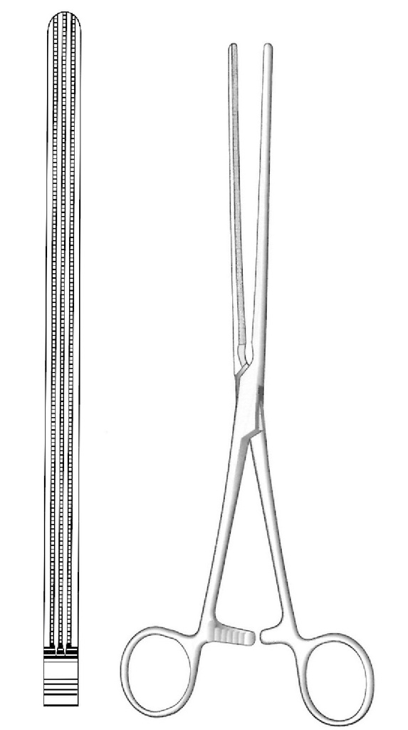 Pinza intestinal atraumática Mayo-Robson, recta - longitud = 25 cm / 10"