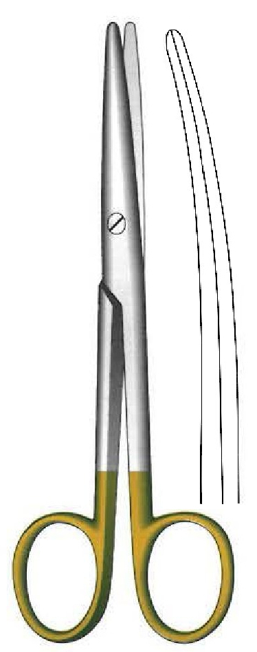 Tijera Mayo-Stille, curva, TC Gold - longitud = 15 cm / 6"