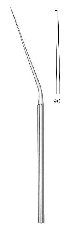Micro aguja para el oído McGee, hacia arriba, punta = 1 mm