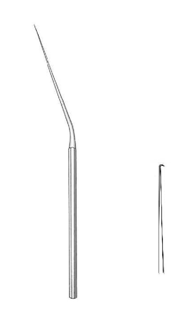 Micro aguja para el oído McGee para reposapiés, hacia abajo, punta = 1 mm