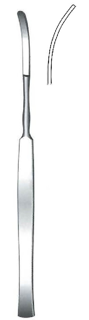 Bisturí para menisco, curvado a la derecha