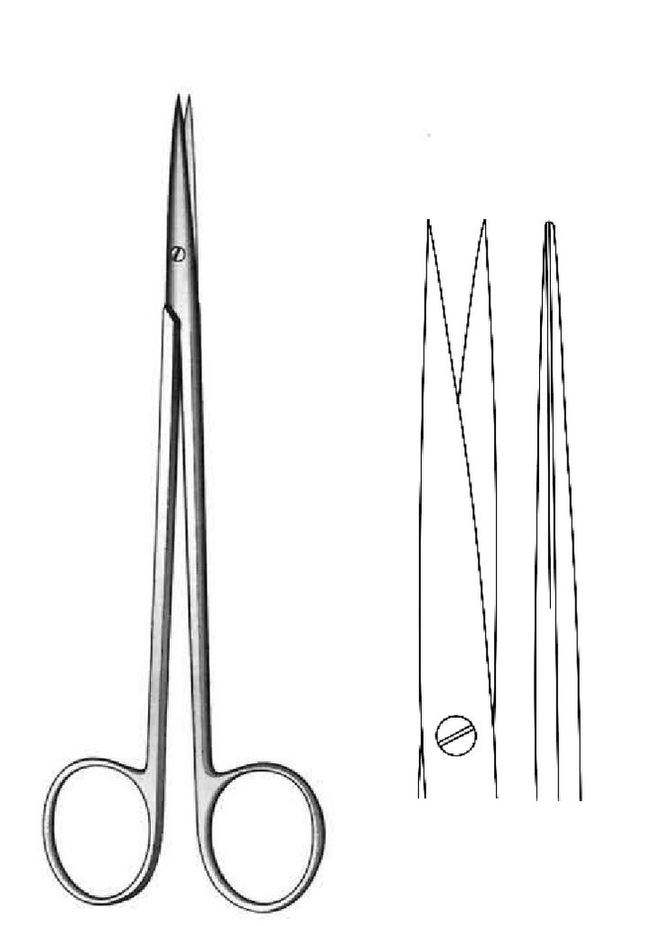 Tijera para disección Metzenbaum-Nelson, afilada, recta - longitud = 25 cm / 10"