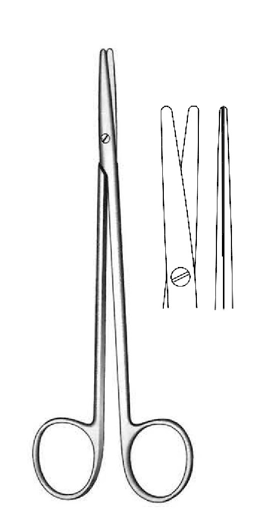 Tijera para disección Metzenbaum, desafilada, recta - longitud = 15 cm / 6"