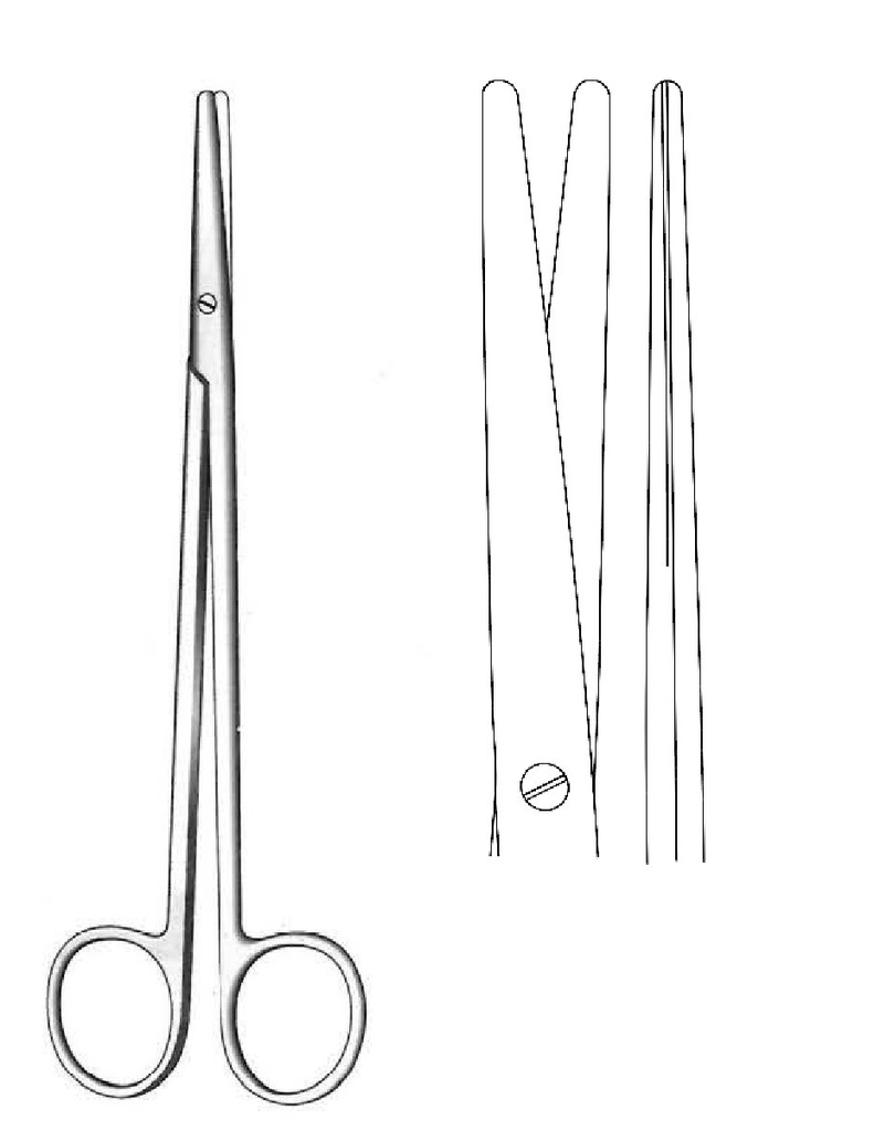 Tijera para disección Metzenbaum, desafilada, recta - longitud = 18 cm / 7"
