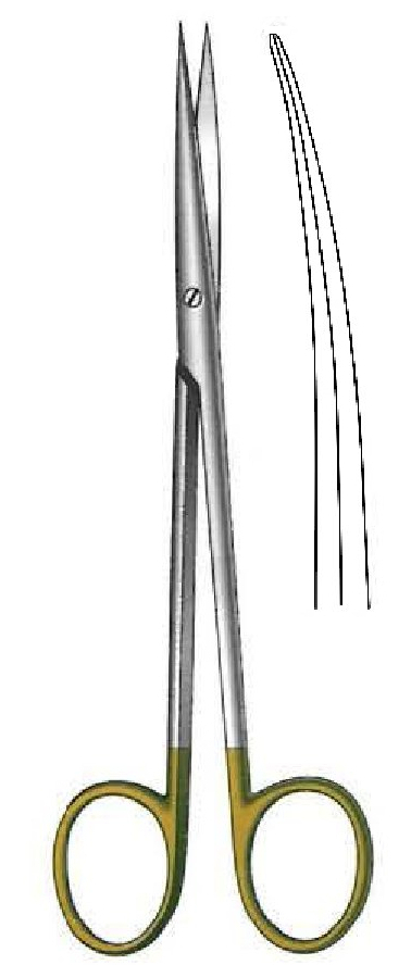 Tijera para disección Metzenbaum-Fine, afilada, curva, TC Gold - longitud = 16 cm / 6-1/4"