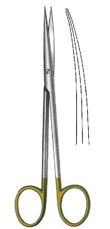 Tijera para disección Metzenbaum-Fine, afilada, curva, TC Gold - longitud = 18 cm / 7"