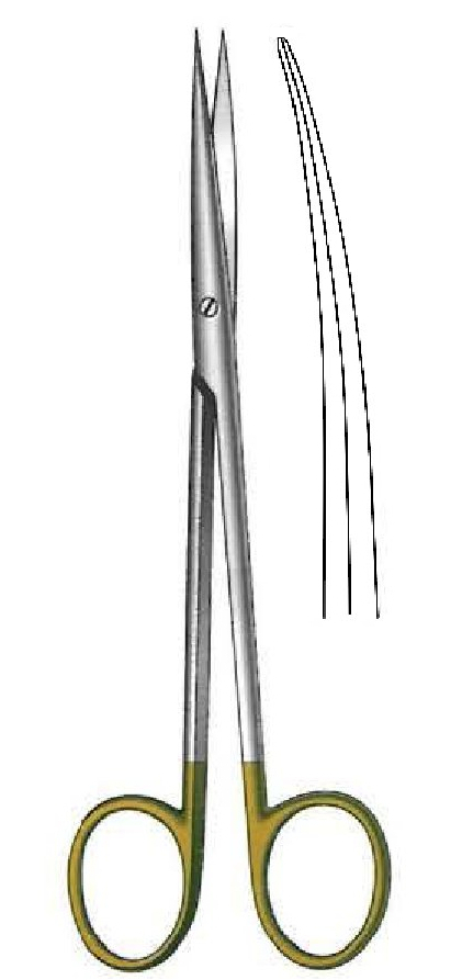 Tijera para disección Metzenbaum-Fine, afilada, curva, TC Gold - longitud = 20 cm / 8"