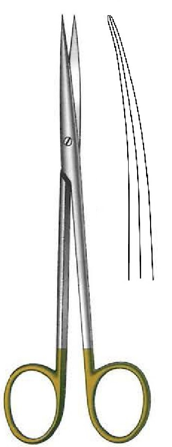 Tijera para disección Metzenbaum-Fine, afilada, curva, TC Gold - longitud = 23 cm / 9"
