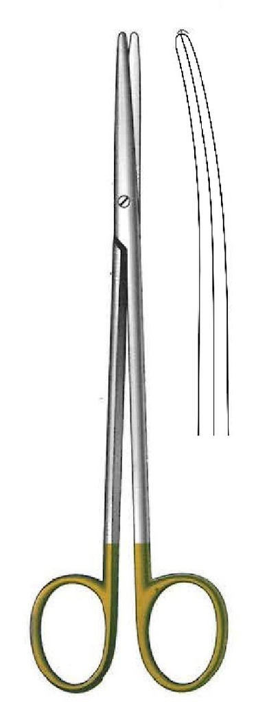 Tijera para disección Metzenbaum-Fine, delicada, desafilada, curva, TC Gold - longitud = 25 cm / 10"