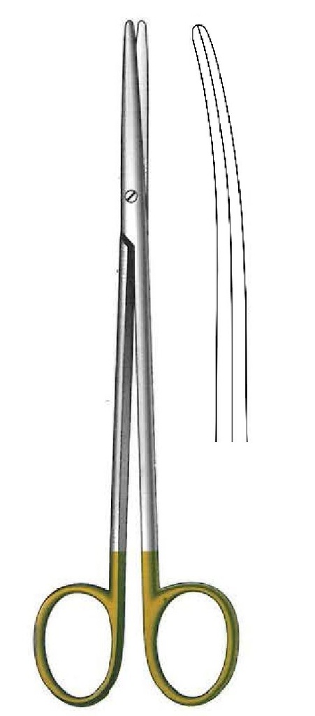 Tijera para disección Metzenbaum-Fine, delicada, desafilada, curva, TC Gold - longitud = 30 cm / 12"