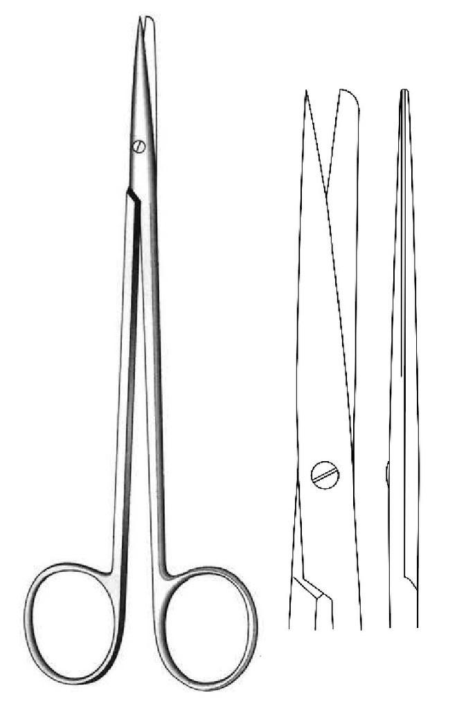 Metzenbaum-Nelson dissecting scissors, sharp / blunt, straight - length = 25 cm / 10"