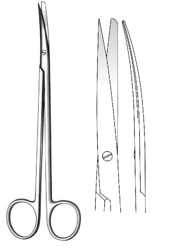 Tijera para disección Metzenbaum-Nelson, afilada / desafilada, curva - longitud = 30 cm / 12"
