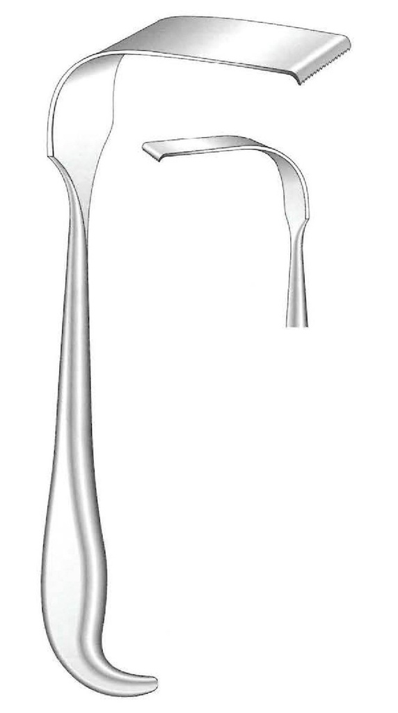 Separador Meyerding para cirugía profunda, valva = 52 x 16 mm