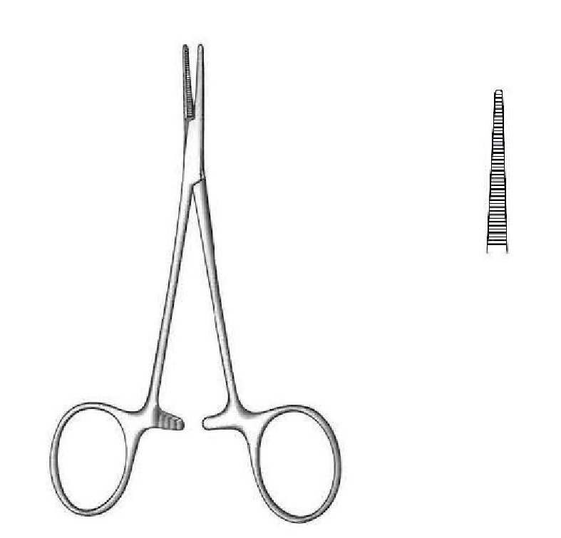 Pinza para arteria Micro-Mosquito, recta - longitud = 9 cm / 3-1/2"