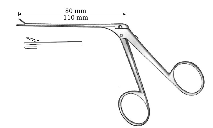 Micro pinza para oído, recta - longitud del eje = 80 mm