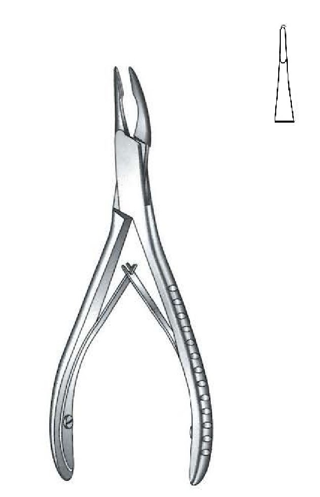 Pinza gubia para huesos Micro-Friedman, recta